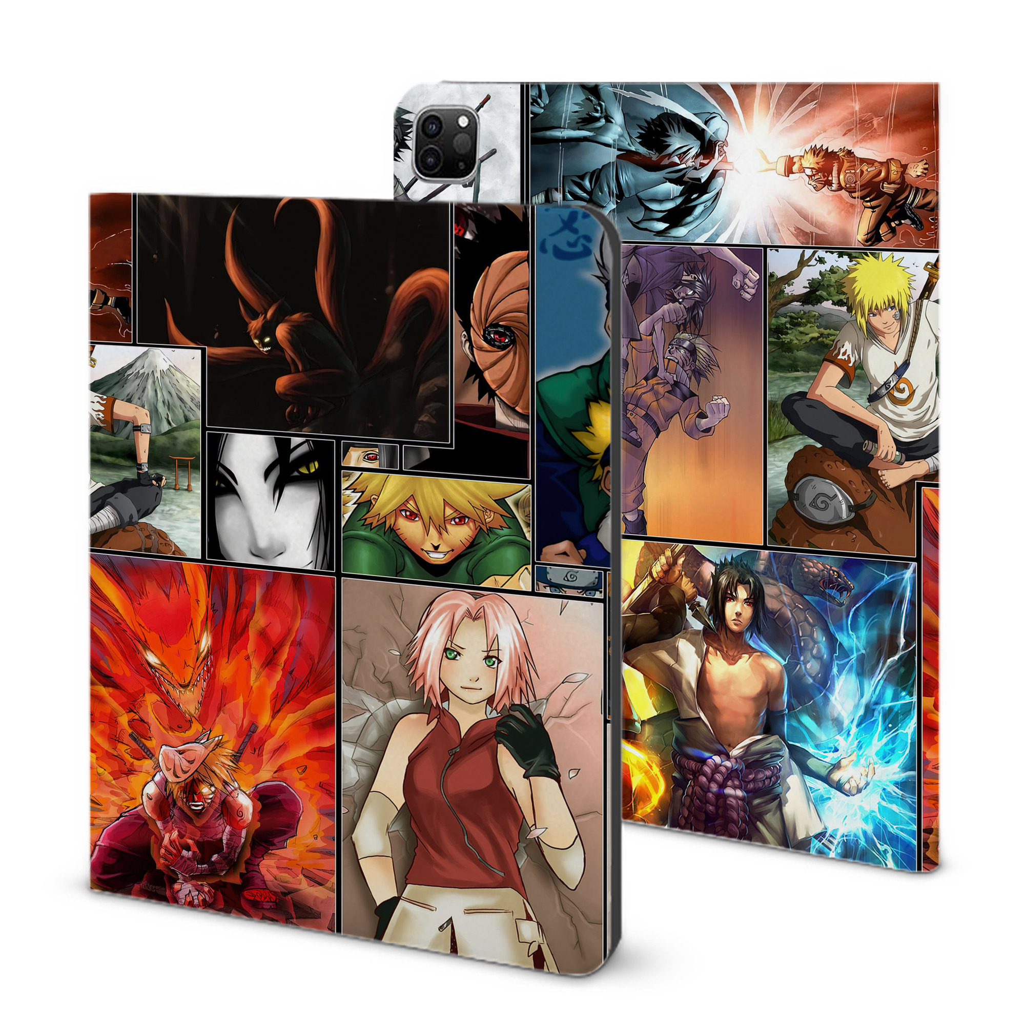 （画像用） NARUTO -ナルト- NARUTO -ナルト- 疾風伝 IPad ケース ブック型 PUレザー TPU 耐衝撃 軽量 薄型 ペン収納なし 全面保護 IPad 各モデル対応